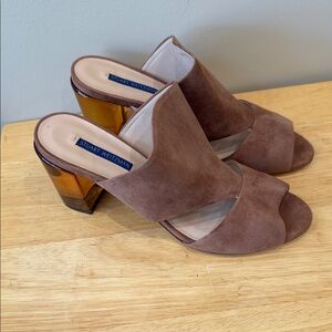 Stuart Weitzman Brown Suede Mules - New - Size 11-1/2M